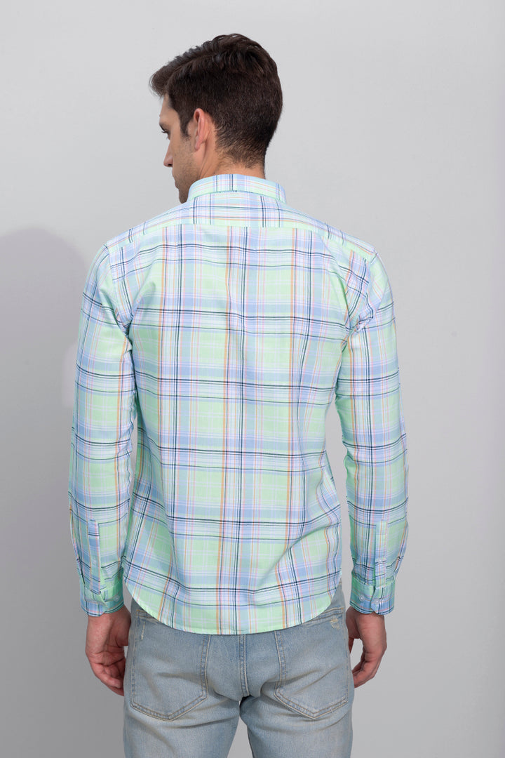 Normy Mint Green Checks Shirt