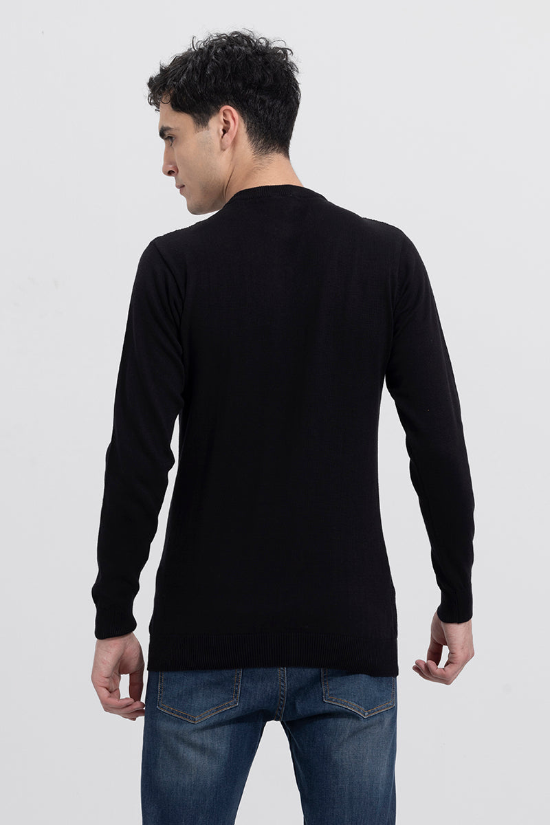 Cordial Black Ribbed Sweater