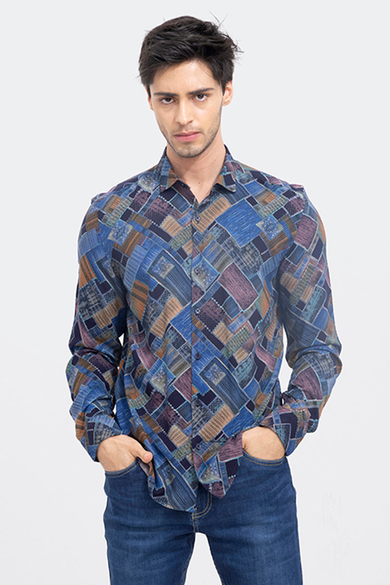 Block Patch Blue Shirt