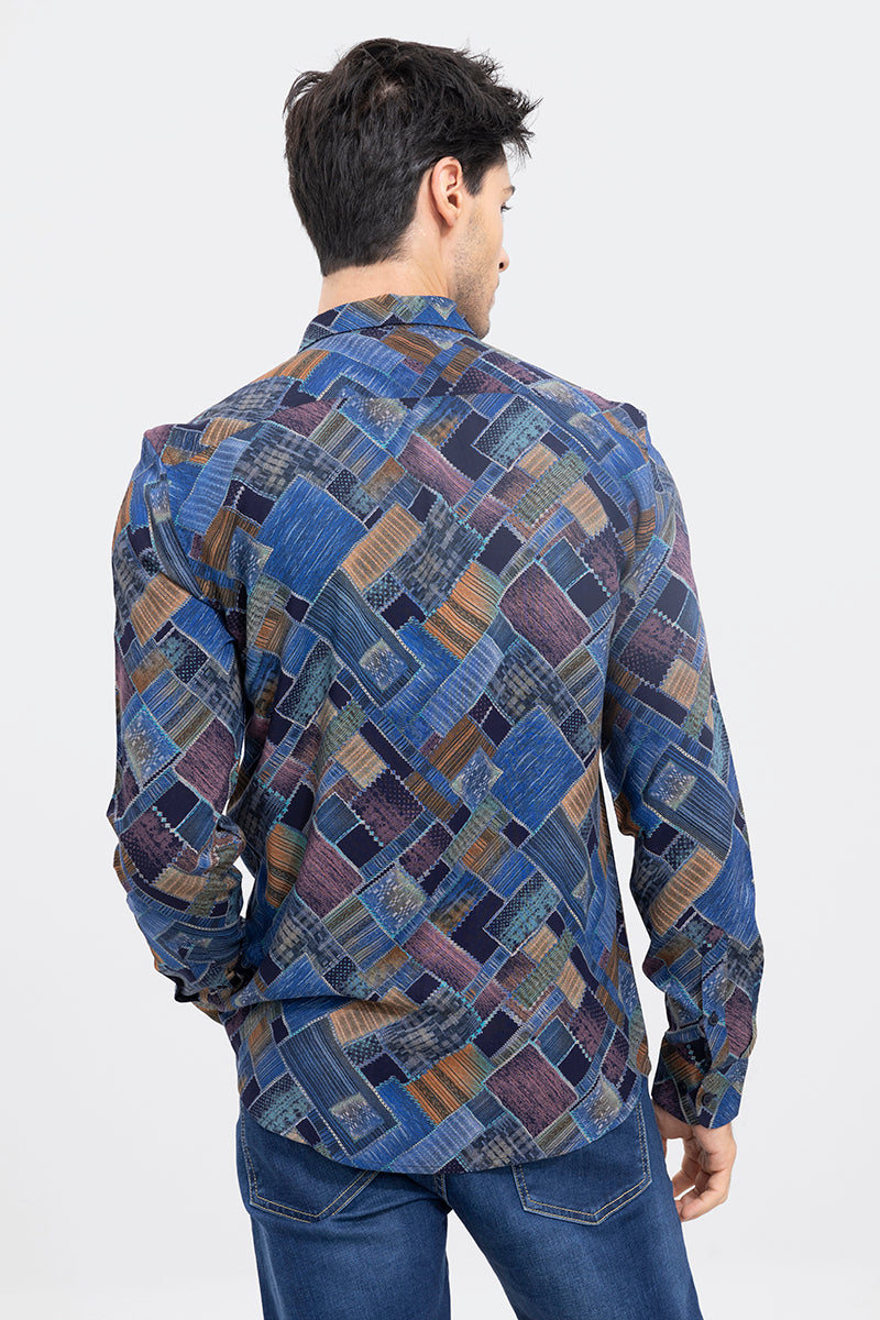 Block Patch Blue Shirt