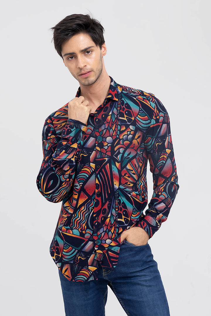 Unique Print Multicolour Shirt