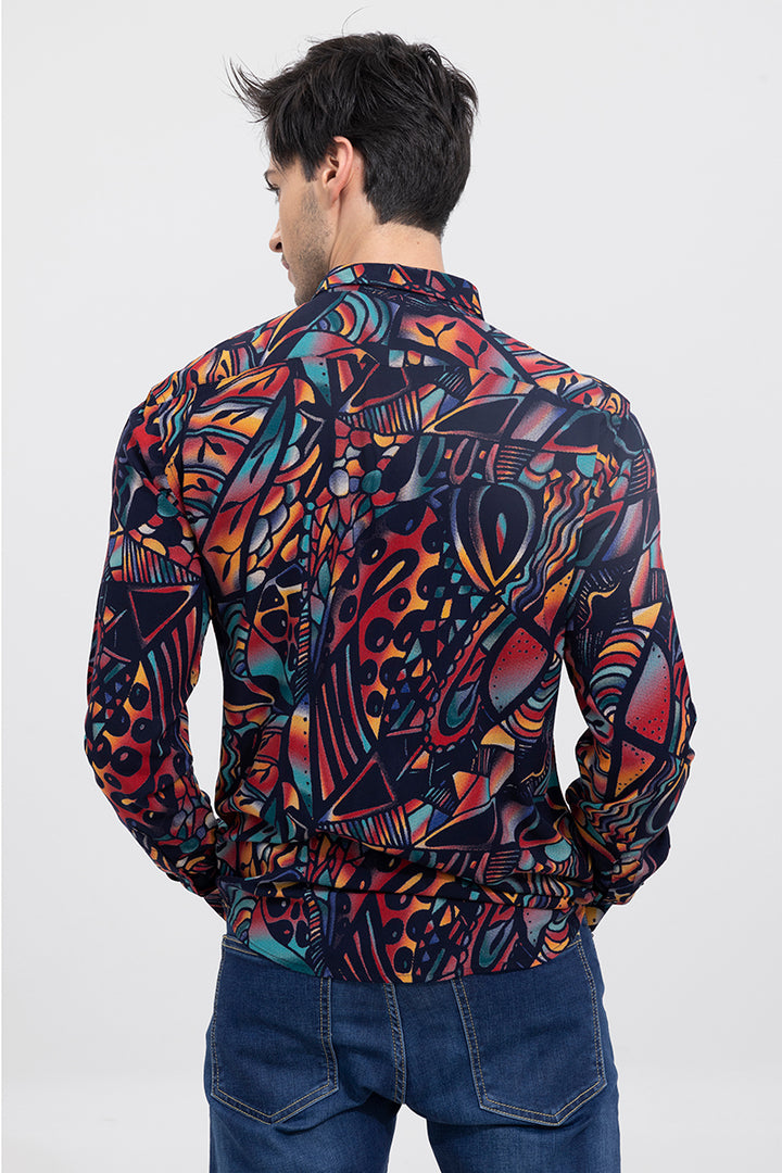 Unique Print Multicolour Shirt