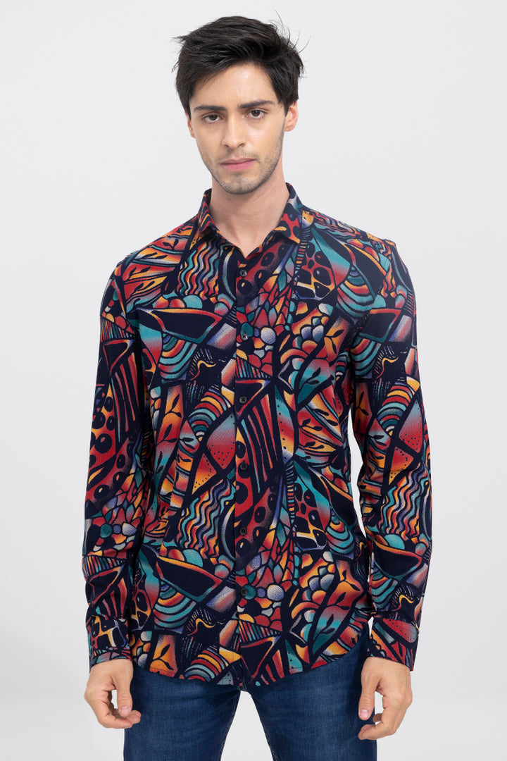 Unique Print Multicolour Shirt