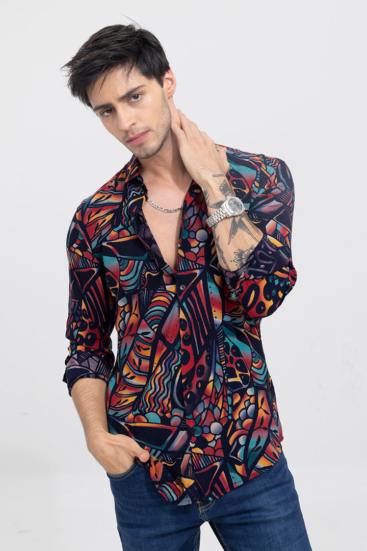 Unique Print Multicolour Shirt