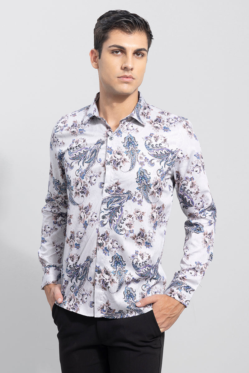 Casual White Printed Shirt - Ross