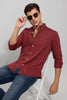 Trig Maroon Linen Shirt