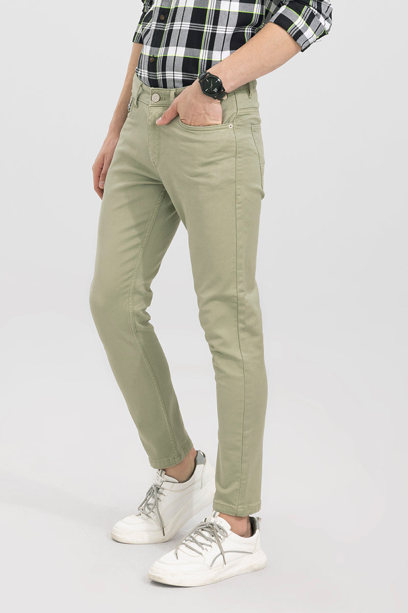 Buy Men's Voguish Green Cotton Pant Online