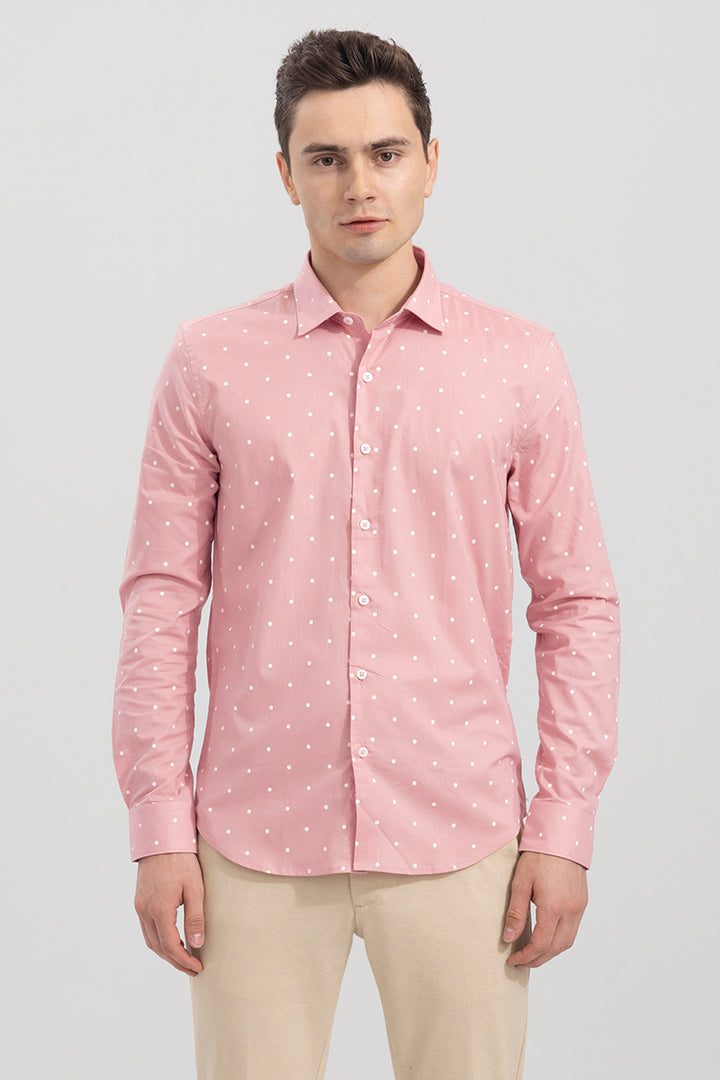 White Dot Pink Shirt