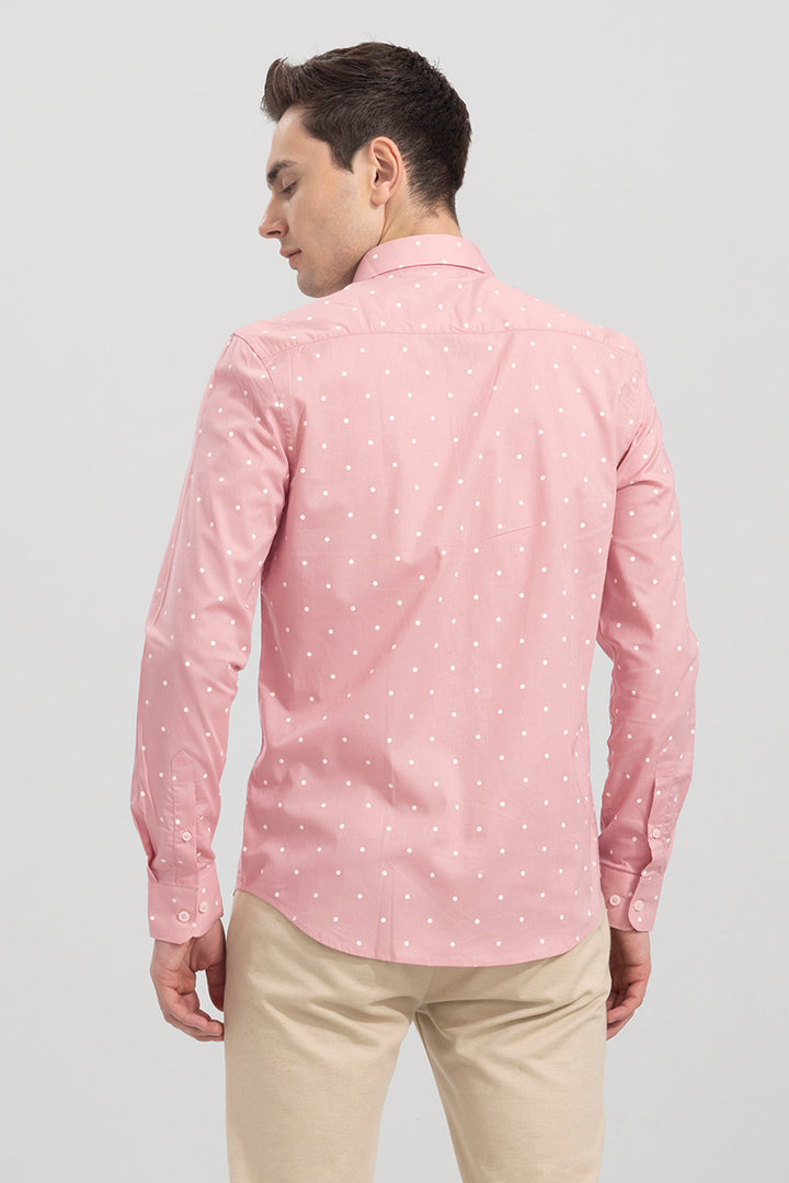 White Dot Pink Shirt