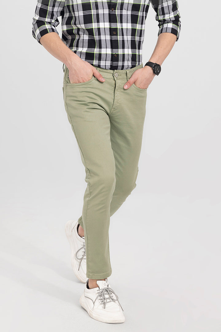 Voguish Green Cotton Pant