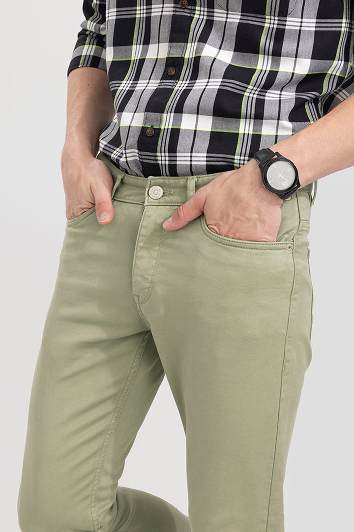 Voguish Green Cotton Pant