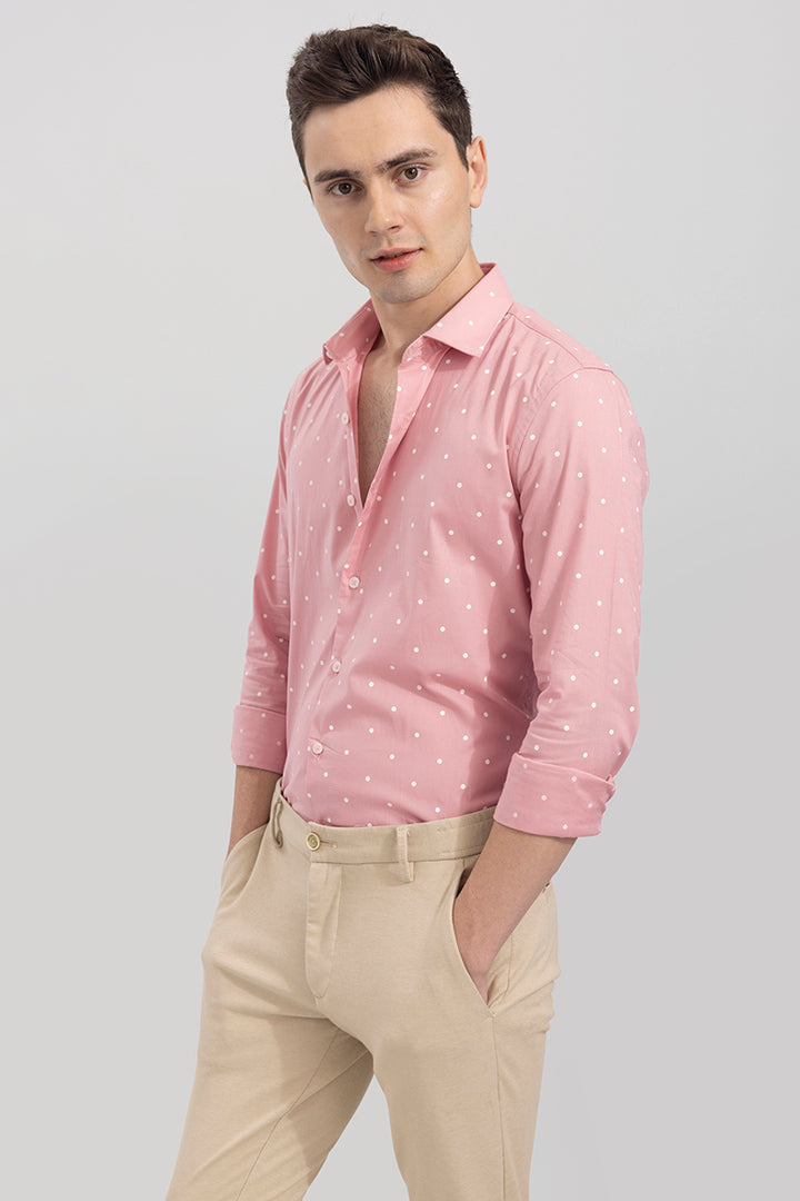 White Dot Pink Shirt