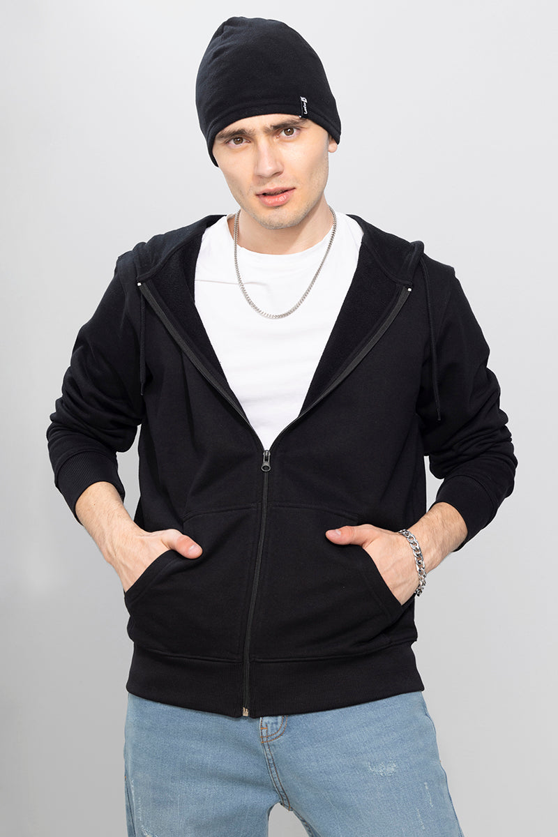 Buy Men's Rollick Black Hoodie Online | SNITCH