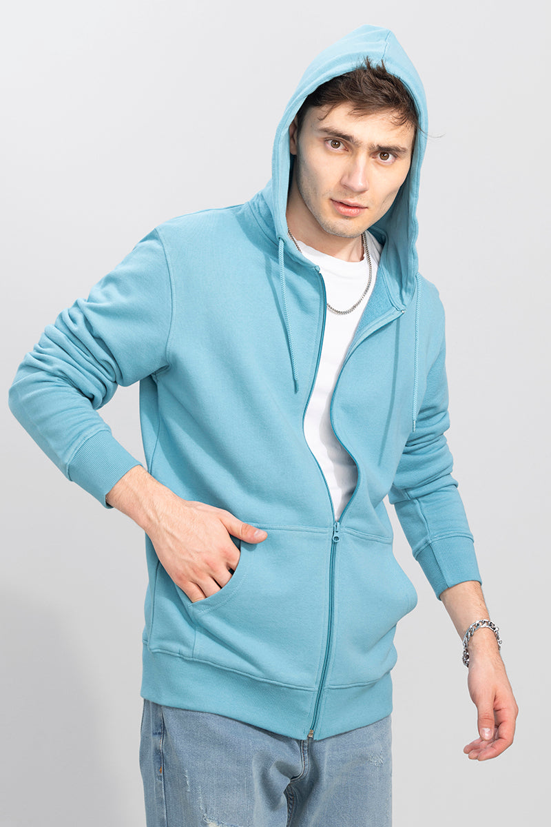 Rollick Sky Blue Hoodie