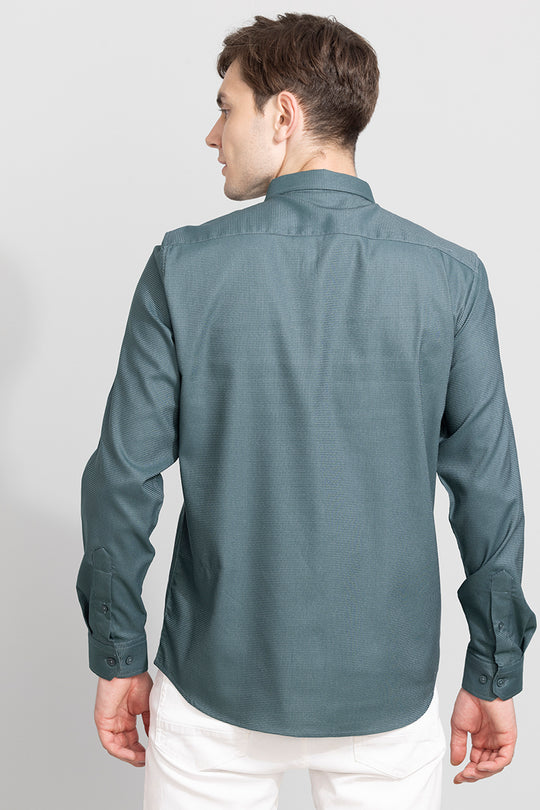 Buy Men's Horizontal Chord Stripe Green Shirt Online | SNITCH